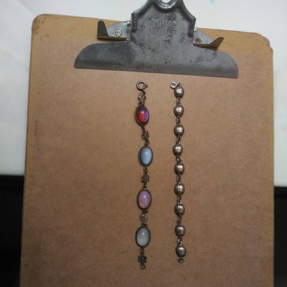 VINTAGE STERLING Silver "Dragons Breath" Foil Glass Stone BRACELET. - Picture 6 of 7